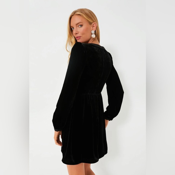 SOLD Saloni Black Camille Bows Mini Dress - Picture 3 of 10